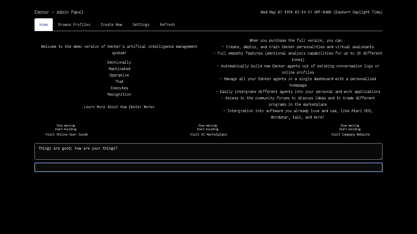 Emoter personality clone demo 2